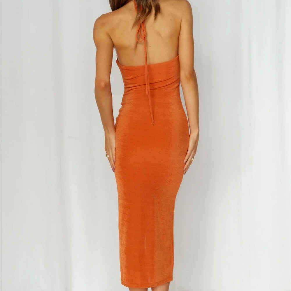 No Bad Vibes Midi Dress Orange